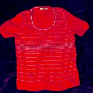 Red Top with White Stripes
